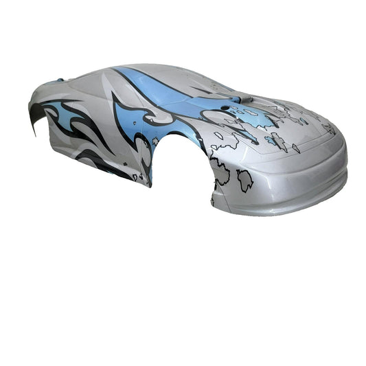 1/10th scale rc body/ shell grey and blue, nice condition