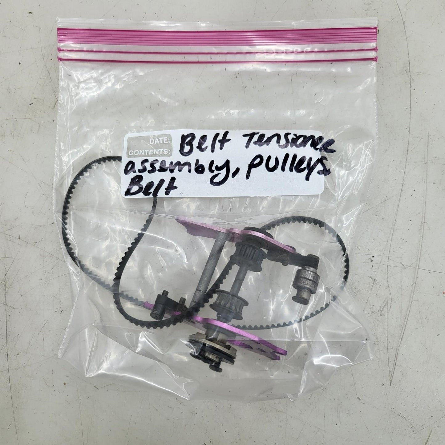 HPI Sprint 2 left and right motor plates with belt tensioner, pulleys, belt