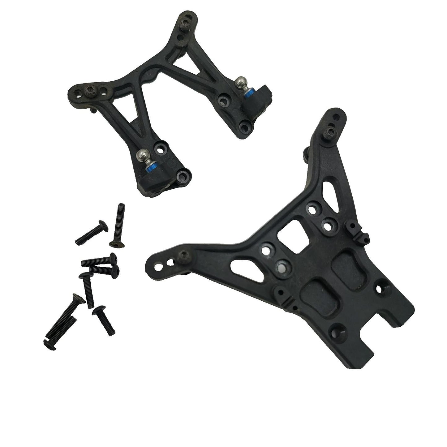 Team Associated B5M Front and rear shock towers, hardware, shock mounts