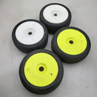Jconcepts double dee's and Losi taper-pin tires on 1/8 buggy wheels