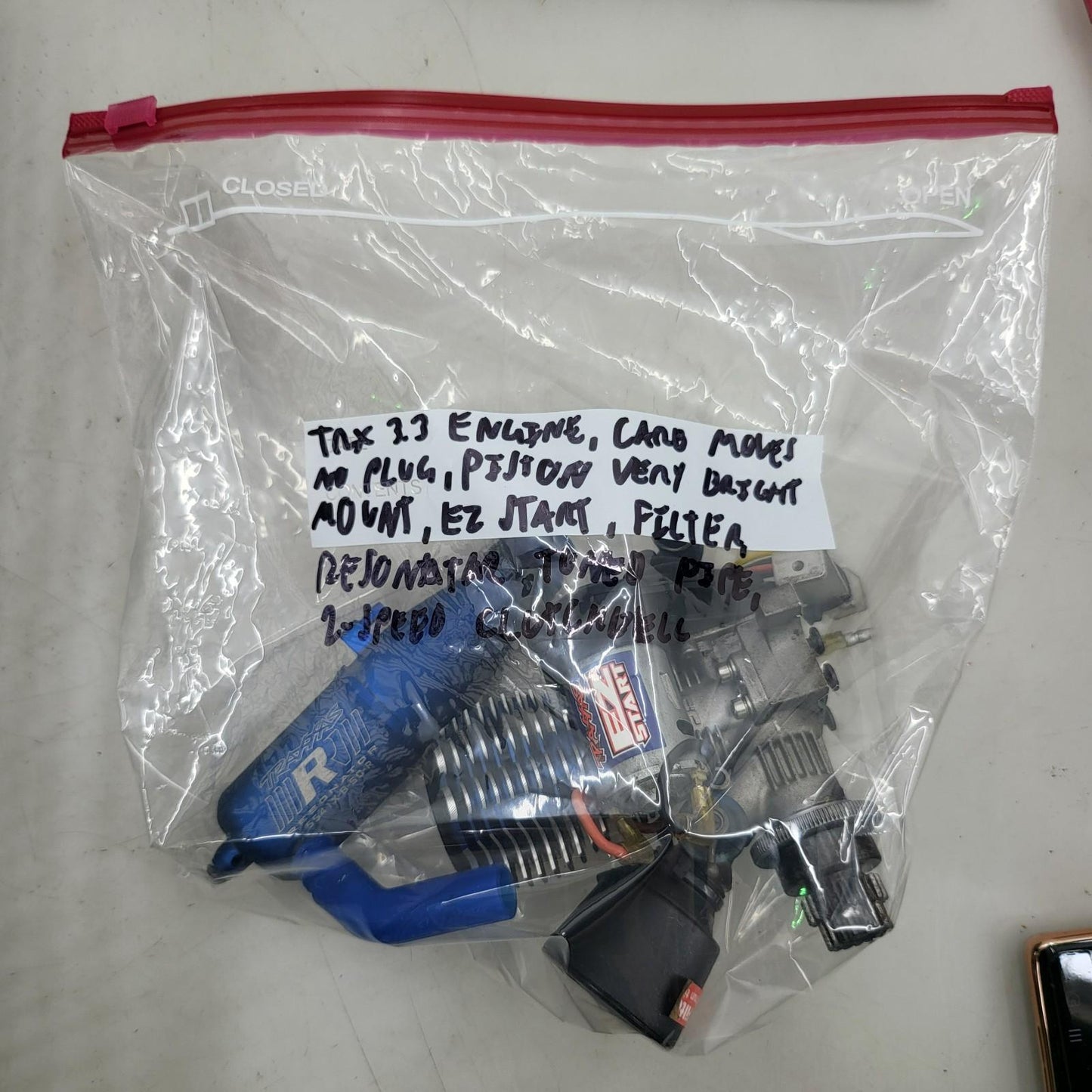 Traxxas 4-Tec nitro 3.3 53097-3 engine/ motor from 4-Tec w/ pipe, filter, +