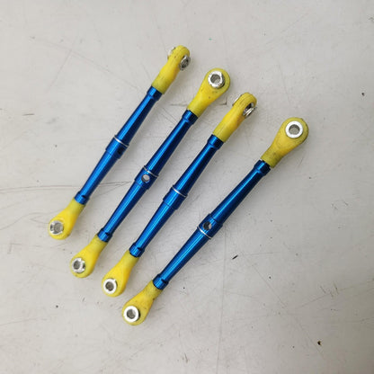 Team Associated Nitro TC3 Blue aluminum turnbuckles with yellow ends x4