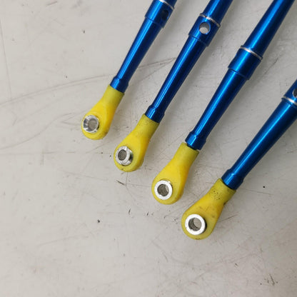 Team Associated Nitro TC3 Blue aluminum turnbuckles with yellow ends x4