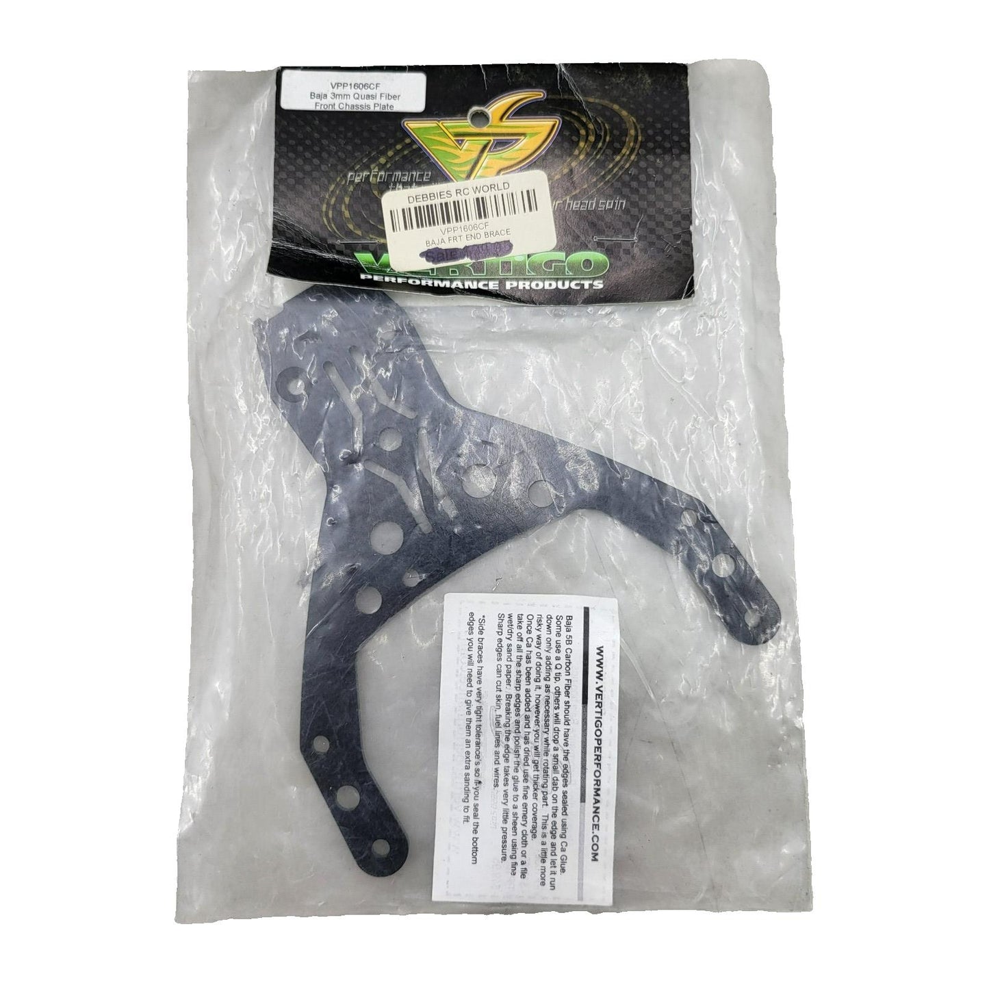 Vertigo VPP1602CF Quasi fiber front chassis plate/ brace for baja 5B