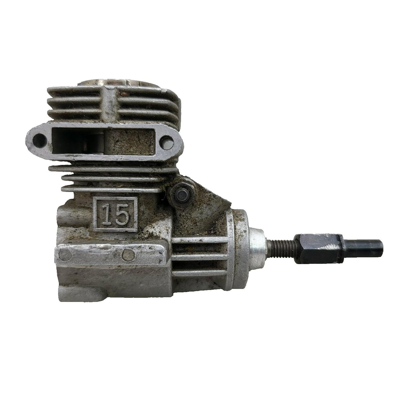 Mach 15 nitro motor, incomplete. Spins over cleanly, for parts or repair