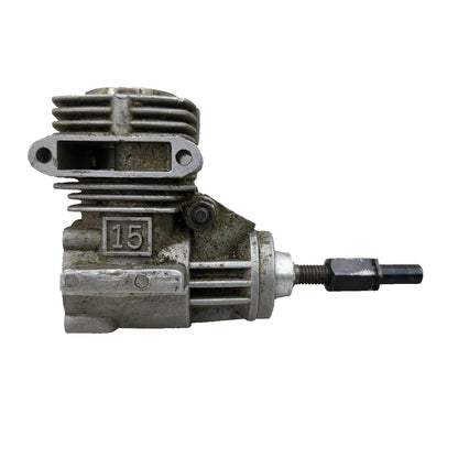 Mach 15 nitro motor, incomplete. Spins over cleanly, for parts or repair