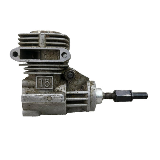 Mach 15 nitro motor, incomplete. Spins over cleanly, for parts or repair