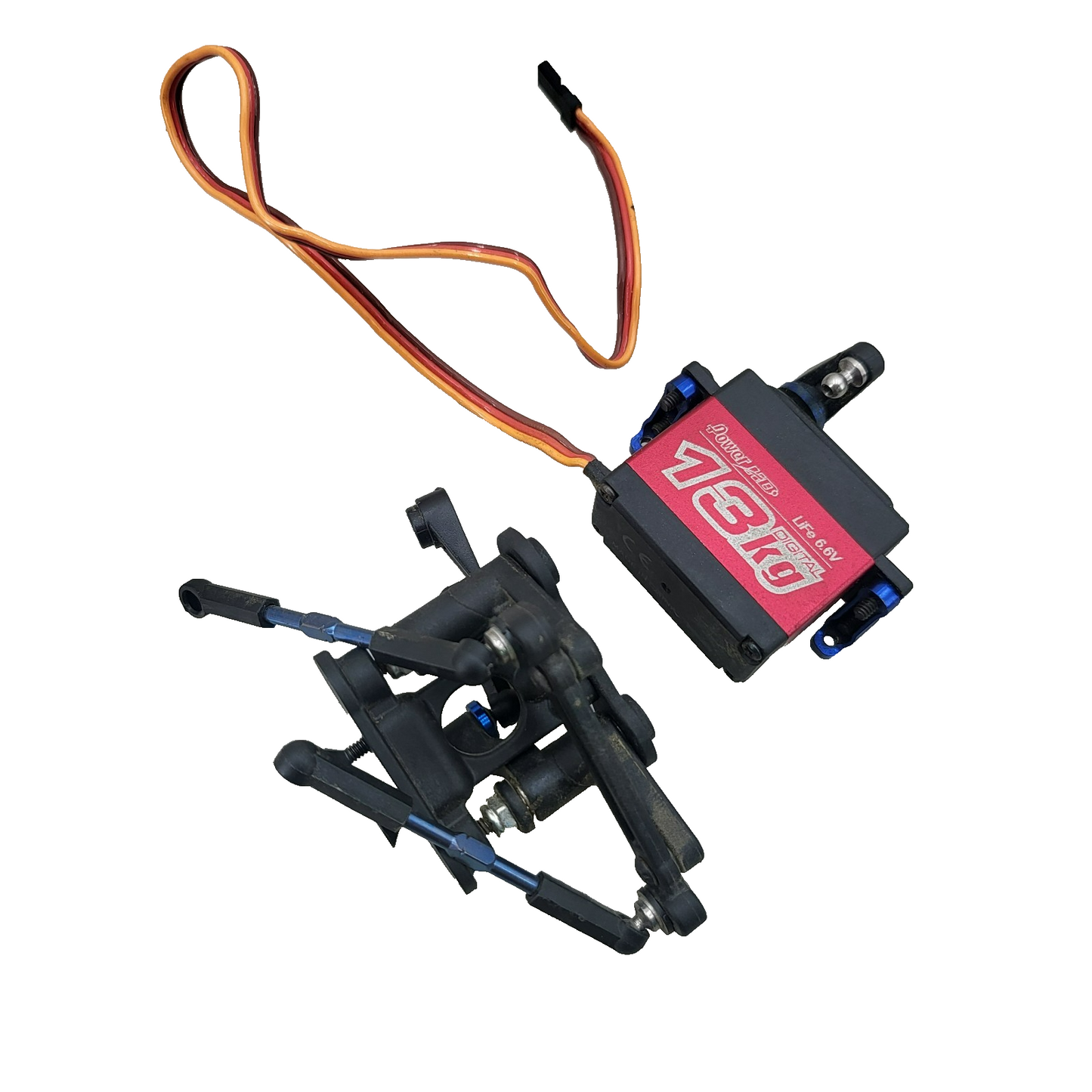 Team Associated RC10 B44 Factory team servo w/ steering bellcranks, mount, links