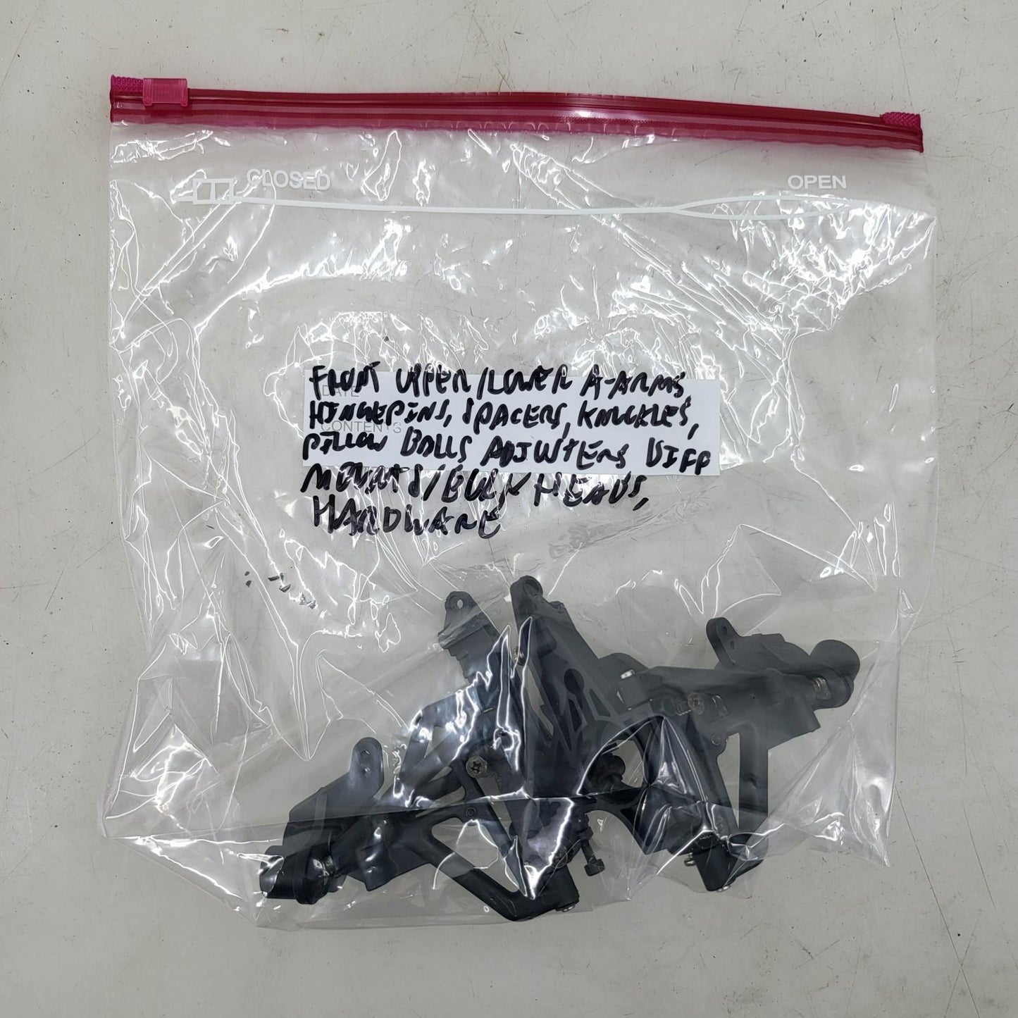 Kyosho 1/10th scale SuperTen upper & lower a-arms, bulkheads, knuckles, hardware