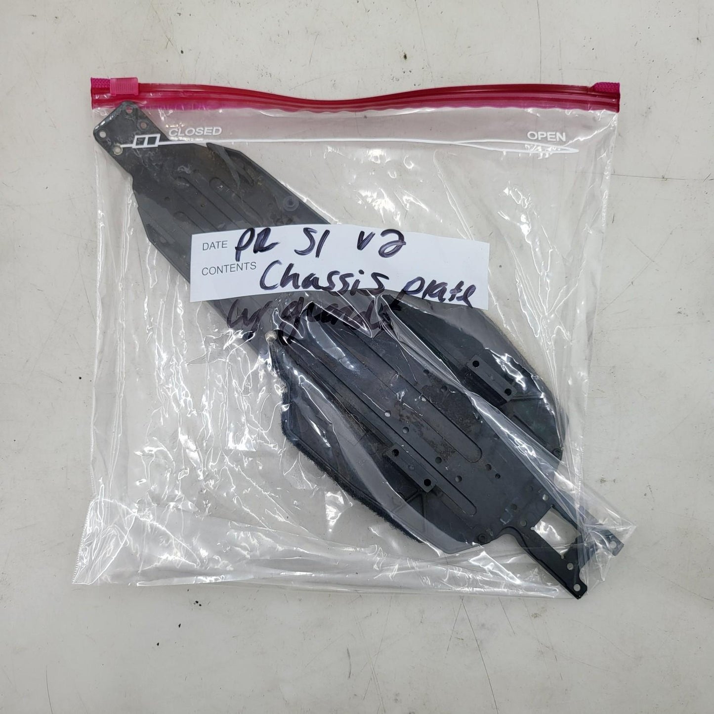 PR Racing S1 V2 chassis plate with guards