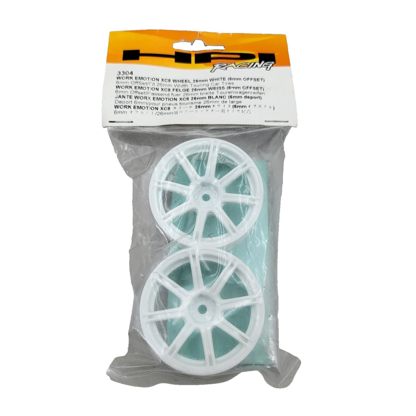 HPI Work emotion XC8 26mm white wheels , 6mm offset, white #3304
