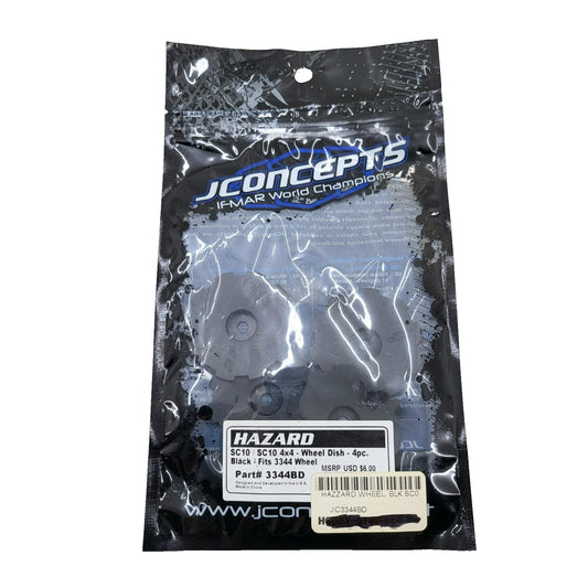 JConcepts SC10 4X4Hazard wheel dishes, black x4 #3344BD