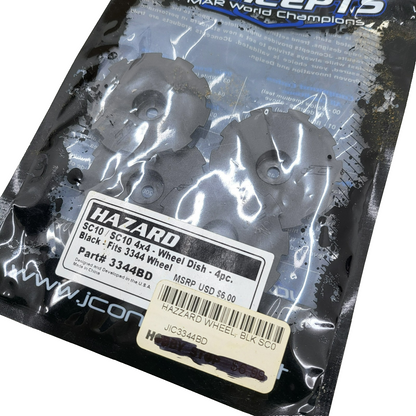 JConcepts SC10 4X4Hazard wheel dishes, black x4 #3344BD