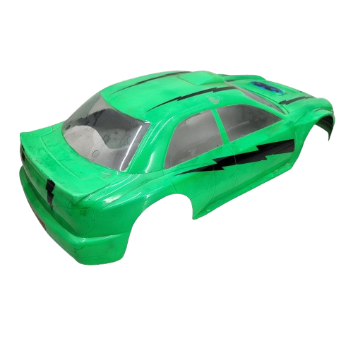 1/10th scale RC nitro body/ shell Subaru painted green removed from Schumacher