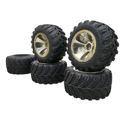 Schumacher 12mm hex tires on multi spoke wheels for buggy, set of 4 w/ spare