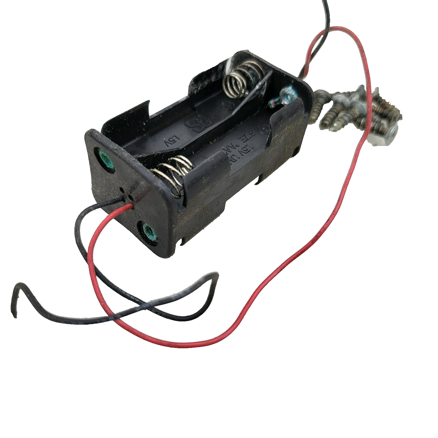 Duratrax Nitro Quake chassis composite deck with battery box, switch, wires cut.