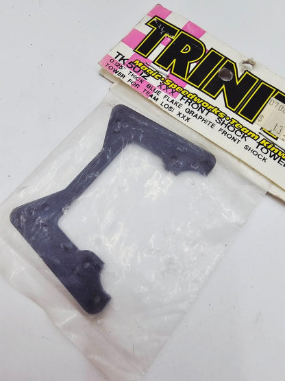 Trinity XXX Thick blue graphite front shock tower Vintage NOS #TK5012