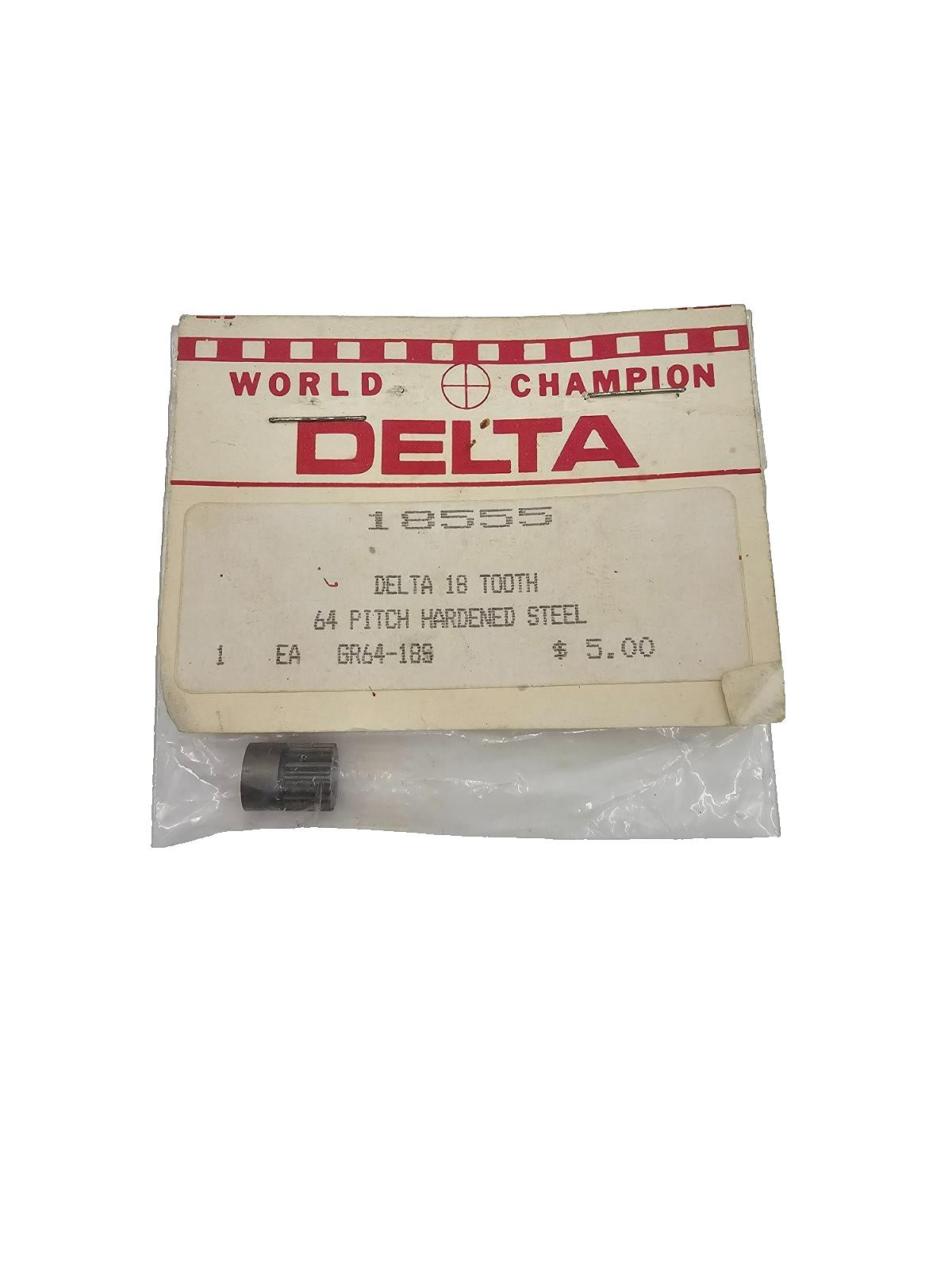 World Champion Delta 18 tooth 64 pitch hardened steel gear #18555