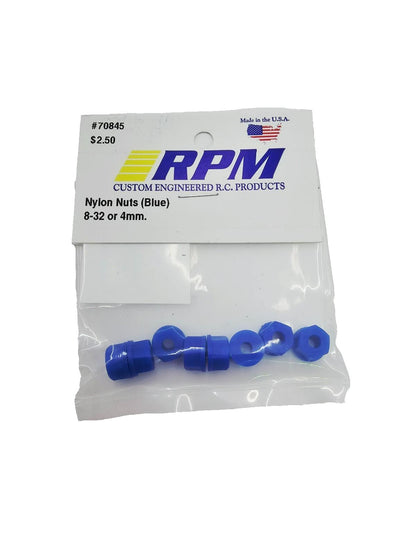 RPM Blue Nylon nuts 8-32 x8 #70845