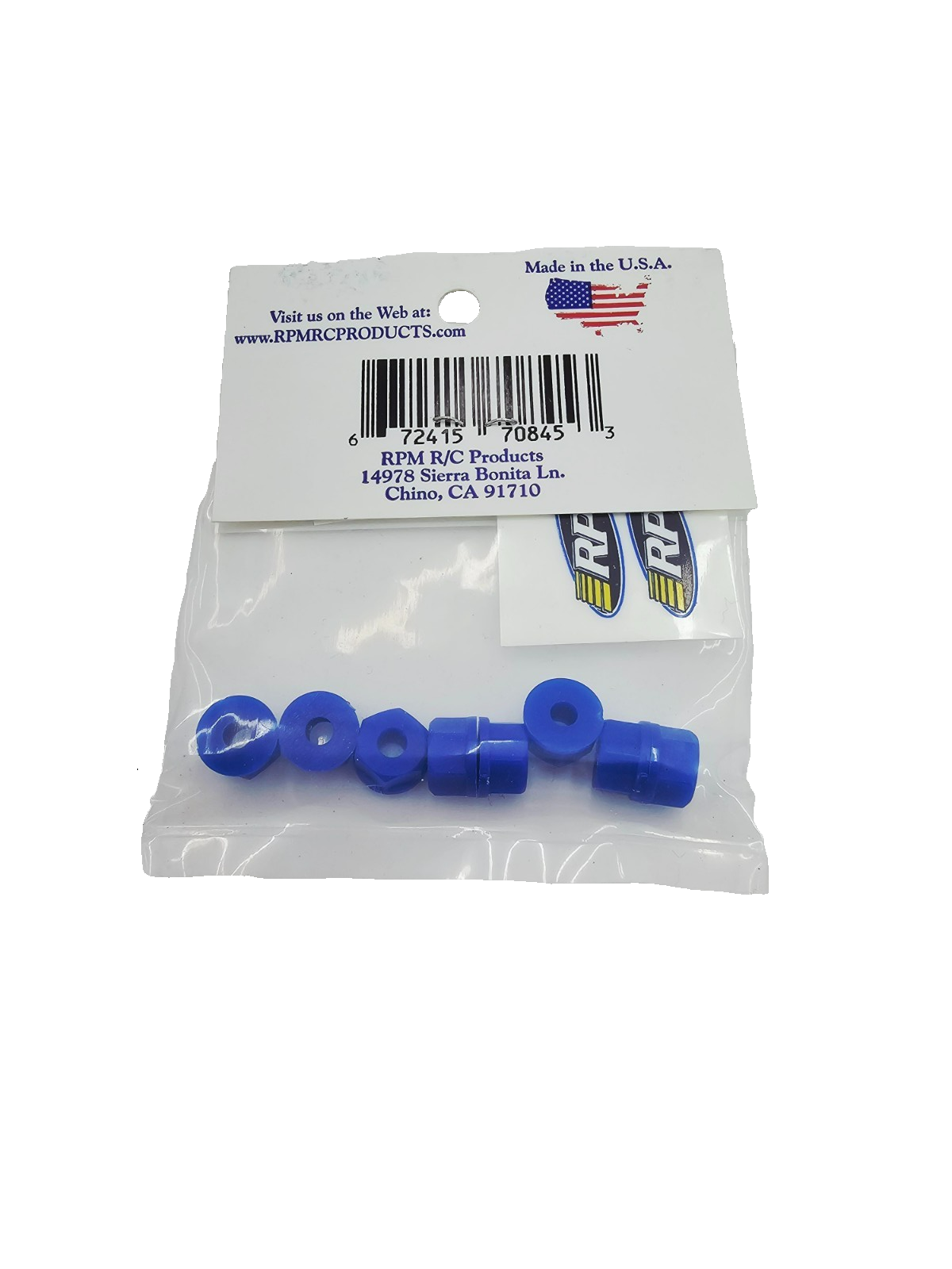 RPM Blue Nylon nuts 8-32 x8 #70845