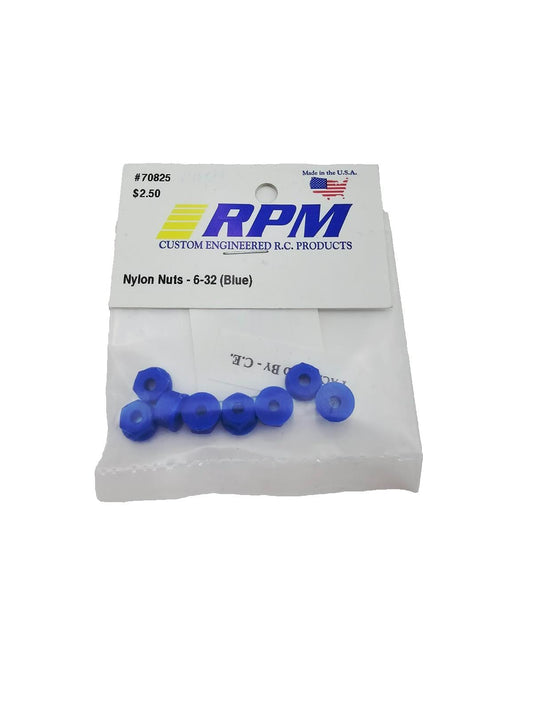 RPM Blue Nylon nuts 6-32 x8 #70825