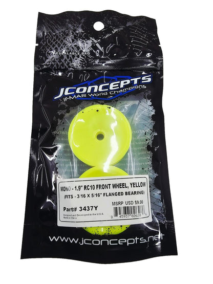 Jconcepts Mono 2.2 wheels, yellow dishes #3437Y