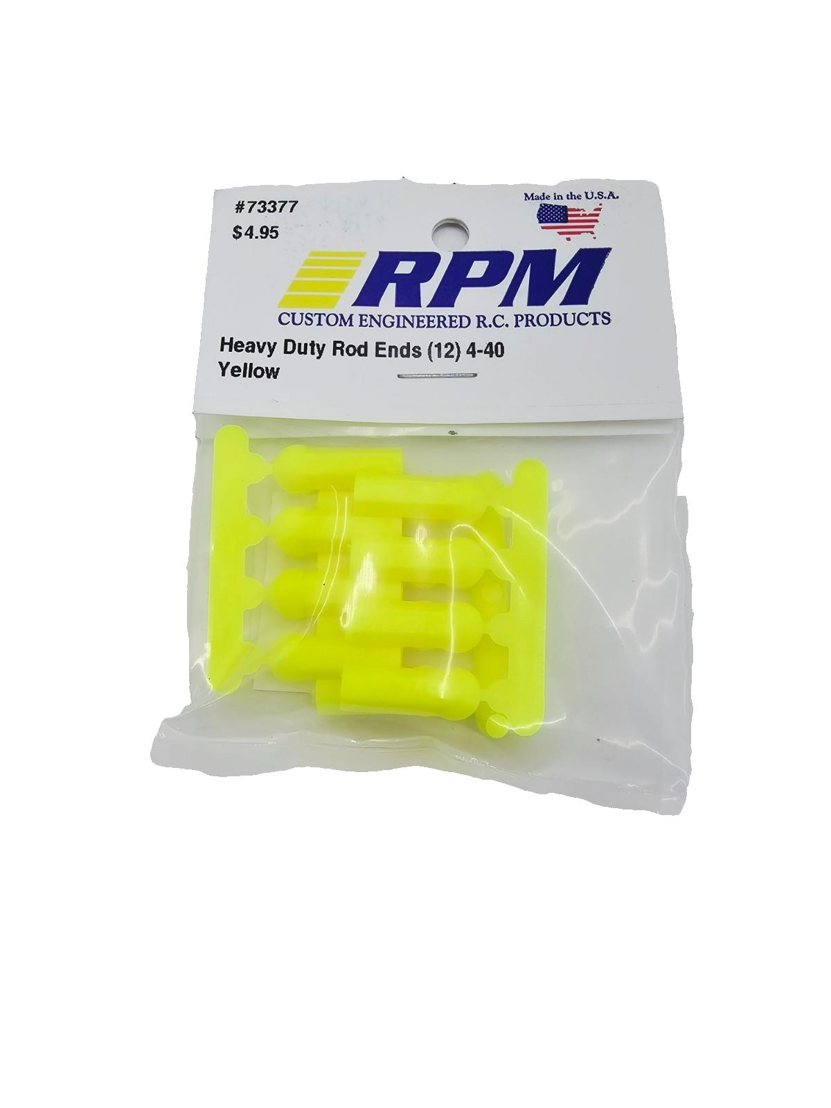 RPM Heavy duty 4-40 rod ends yellow x12 #73377