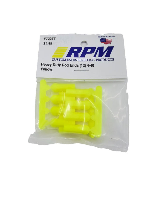 RPM Heavy duty 4-40 rod ends yellow x12 #73377