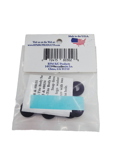 RPM 3/16" Snap tite body savers black 1/10th scale #80302