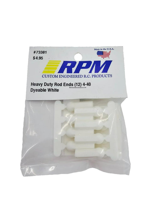 RPM Heavy duty 4-40 rod ends dyeable white #73381