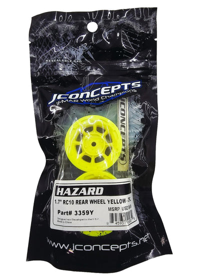 Jconcepts Hazard 1.7 RC10 yellow wheels #3359Y