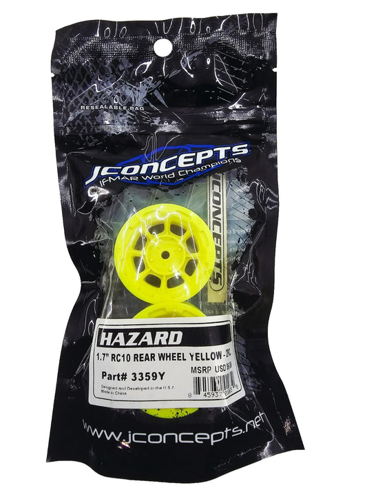 Jconcepts Hazard 1.7 RC10 yellow wheels #3359Y
