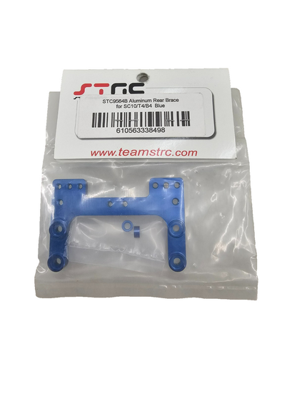 STRC CNC Machined precision aluminum rear brace for SC10/T4/B4 Blue #STRC9564B