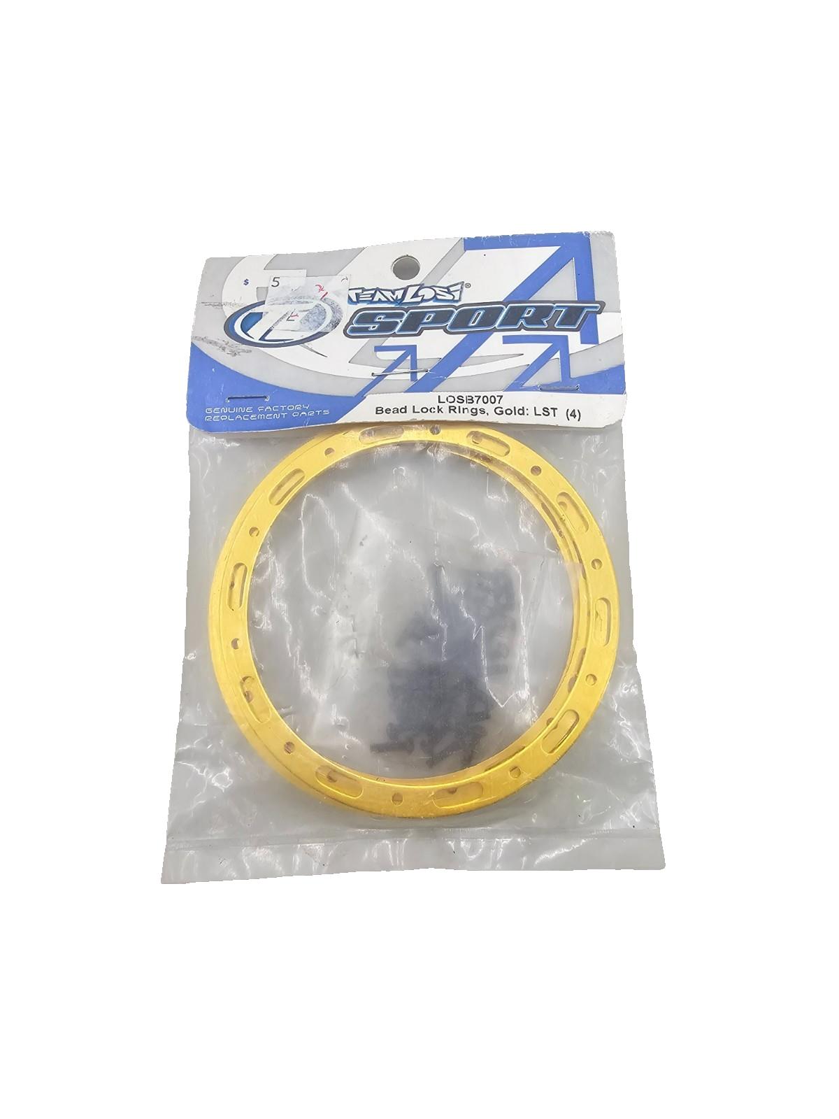 Team Losi Sport LST Bead lock rings, gold x4 #7007 NOS