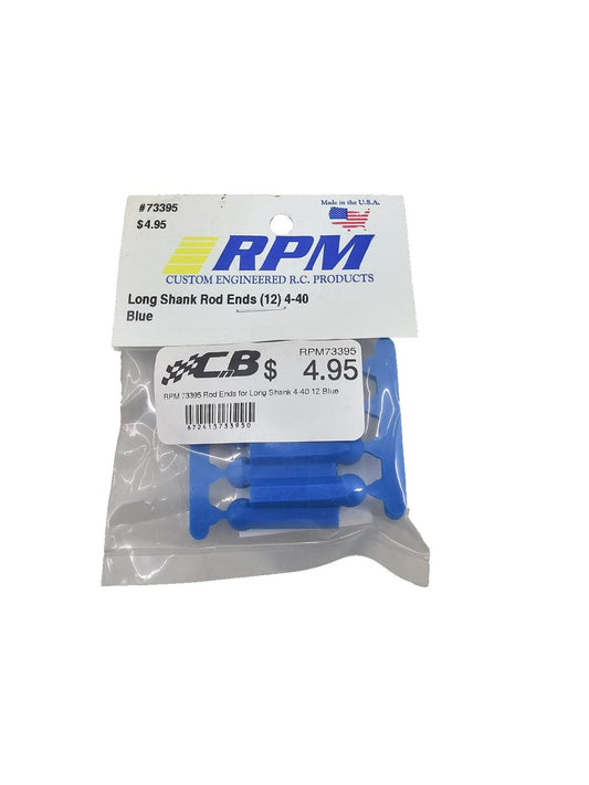 RPM Heavy duty long shank rod ends, blue x12 4-40 #73395