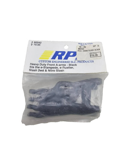 RPM Front A-arms, black, for Traxxas 2WD Slash, E-Rustler, E-stampede #80242