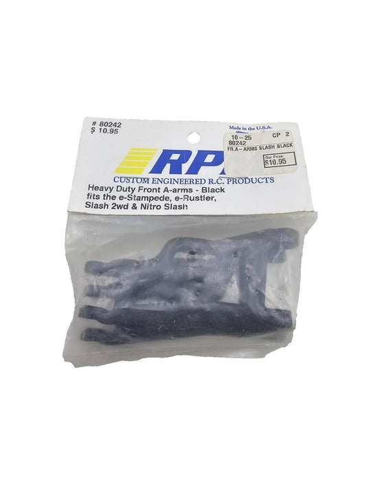 RPM Front A-arms, black, for Traxxas 2WD Slash, E-Rustler, E-stampede #80242