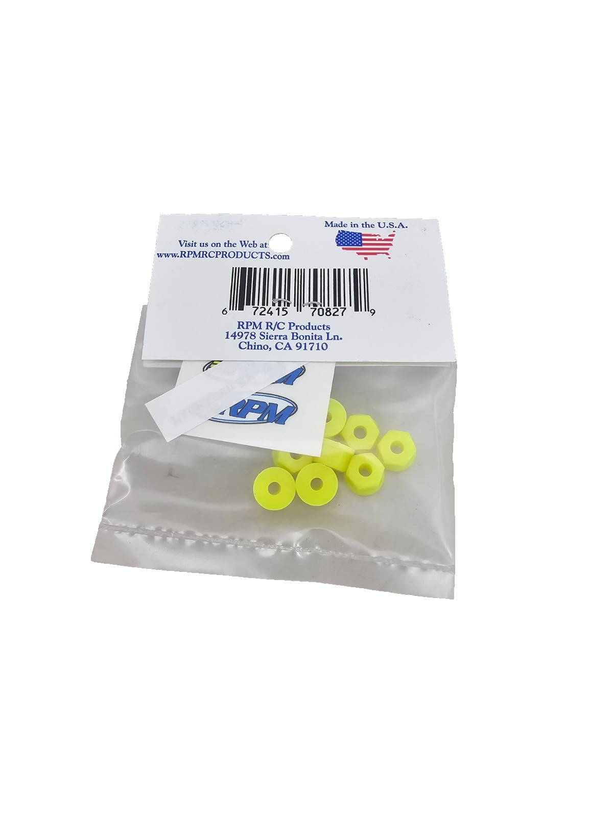 RPM 6-32 Nylon nuts, Yellow x8 #70827