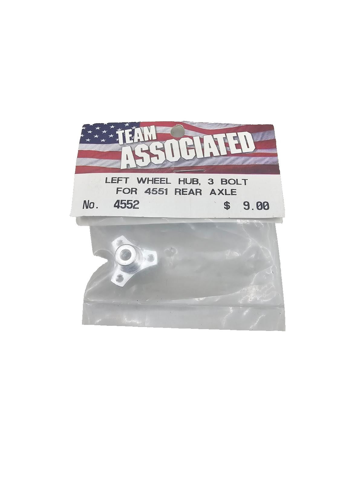Team Associated Left wheel hub 3 bolt for 4551 axle #4552 silver