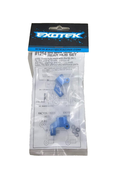 Exotek Blue aluminum B4, B44, SC10, T4 Rear hub set #1254