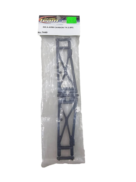 Factory Team Associated Rear A arms carbon composite for T4, NOS #7449