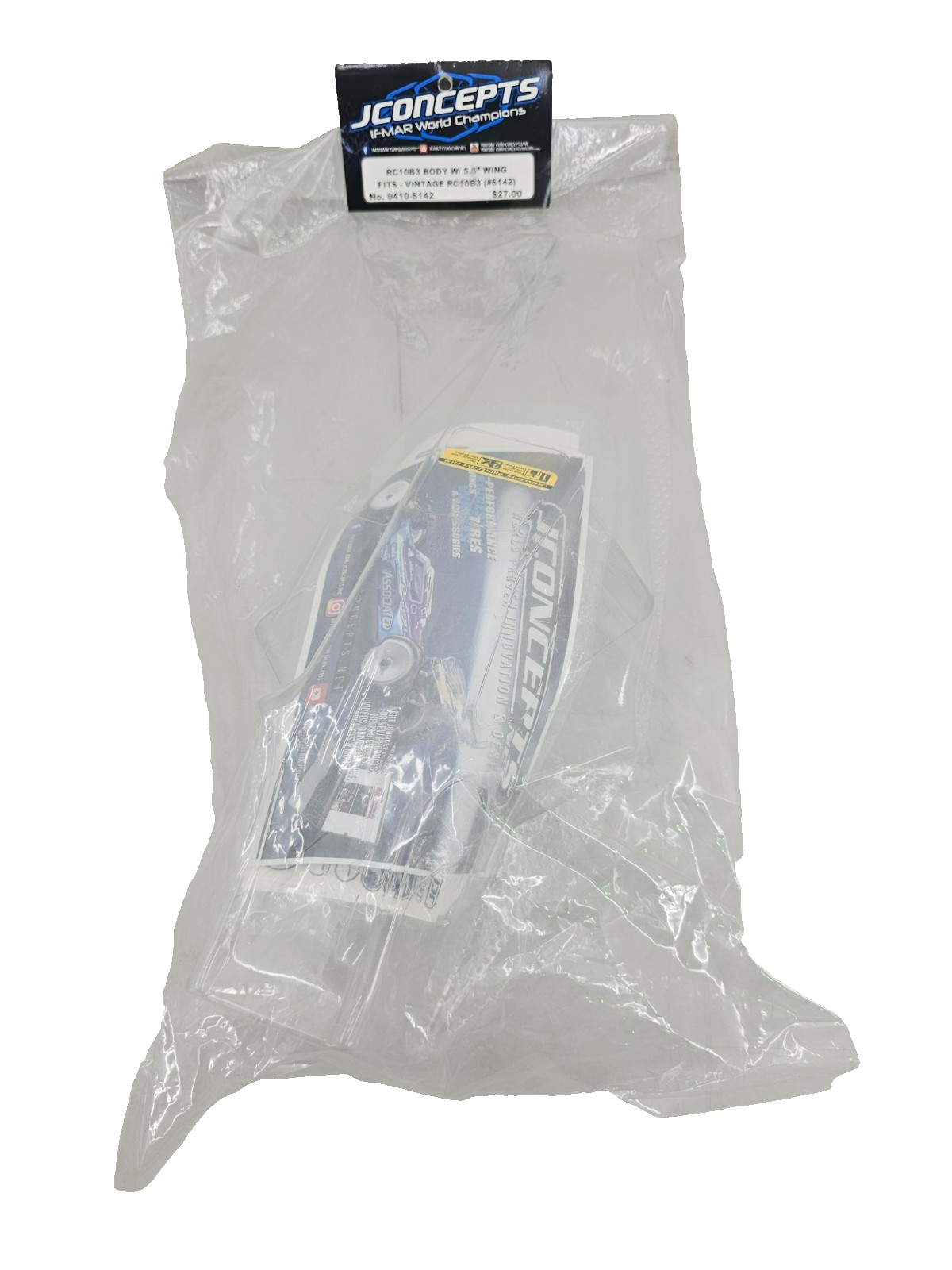 JConcepts Team Associated RC10 New Clear Buggy Lexan Body w Wing #0410-6142