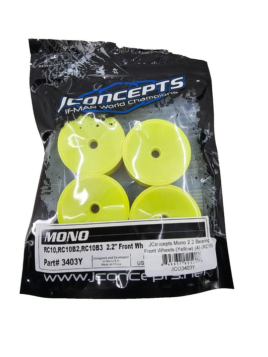 Jconcepts Mono RC10 2.2 Front yellow wheels, two packs x8 wheels #3403Y