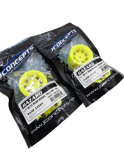 Jconcepts Hazard 1.7 RC10 1/10 yellow wheels, two packs x4 wheels #3359Y