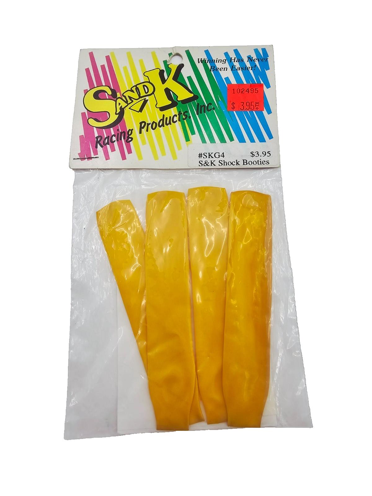 S&K Yellow shock covers, shock booties in yellow, vintage NOS #SKG4
