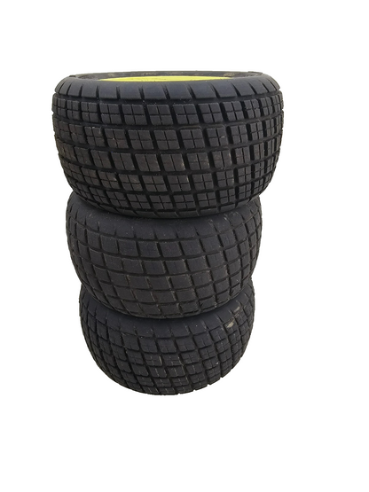 Pro-Line Hoosier 827402 tires on yellow disc wheels, set of 3 wheels 2.2"