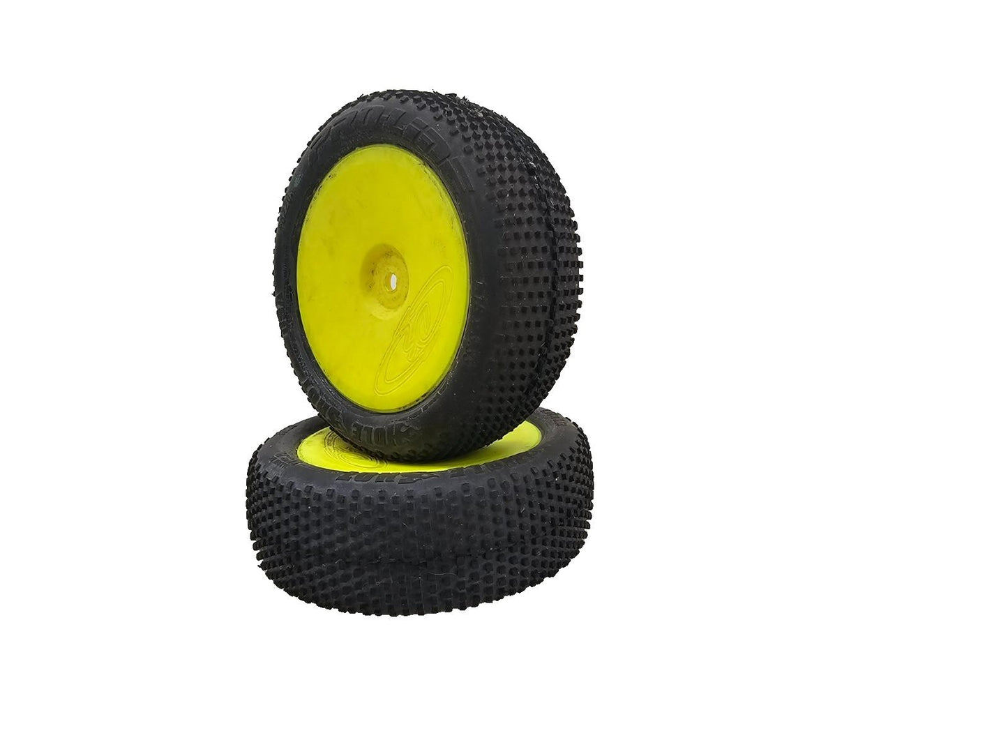Pro-Line Hole shot tires on yellow disc wheels, 2.2" 1/10 #8220