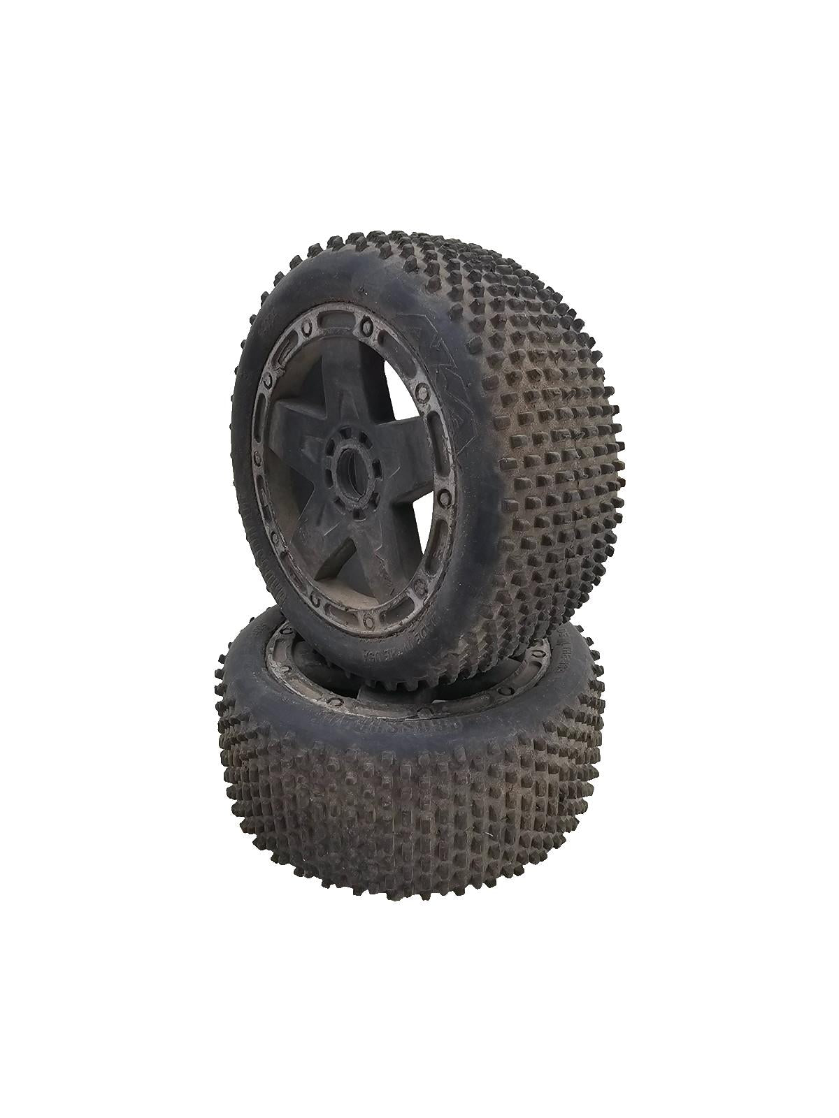 AKA Crossbrace tires on 5 spokes, pair of two