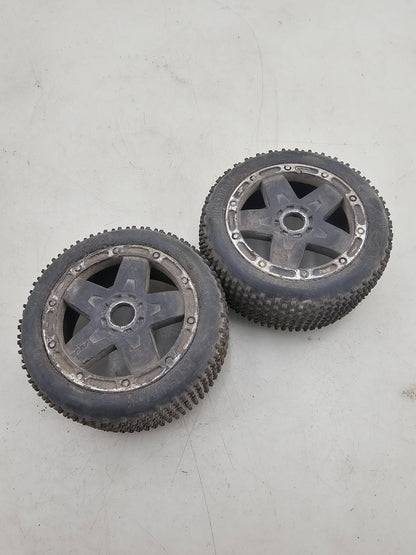 AKA Crossbrace tires on 5 spokes, pair of two