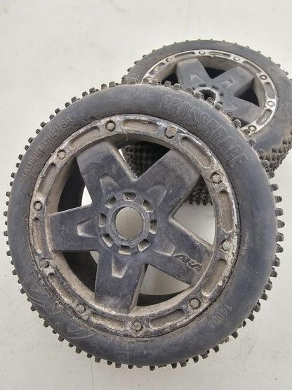AKA Crossbrace tires on 5 spokes, pair of two